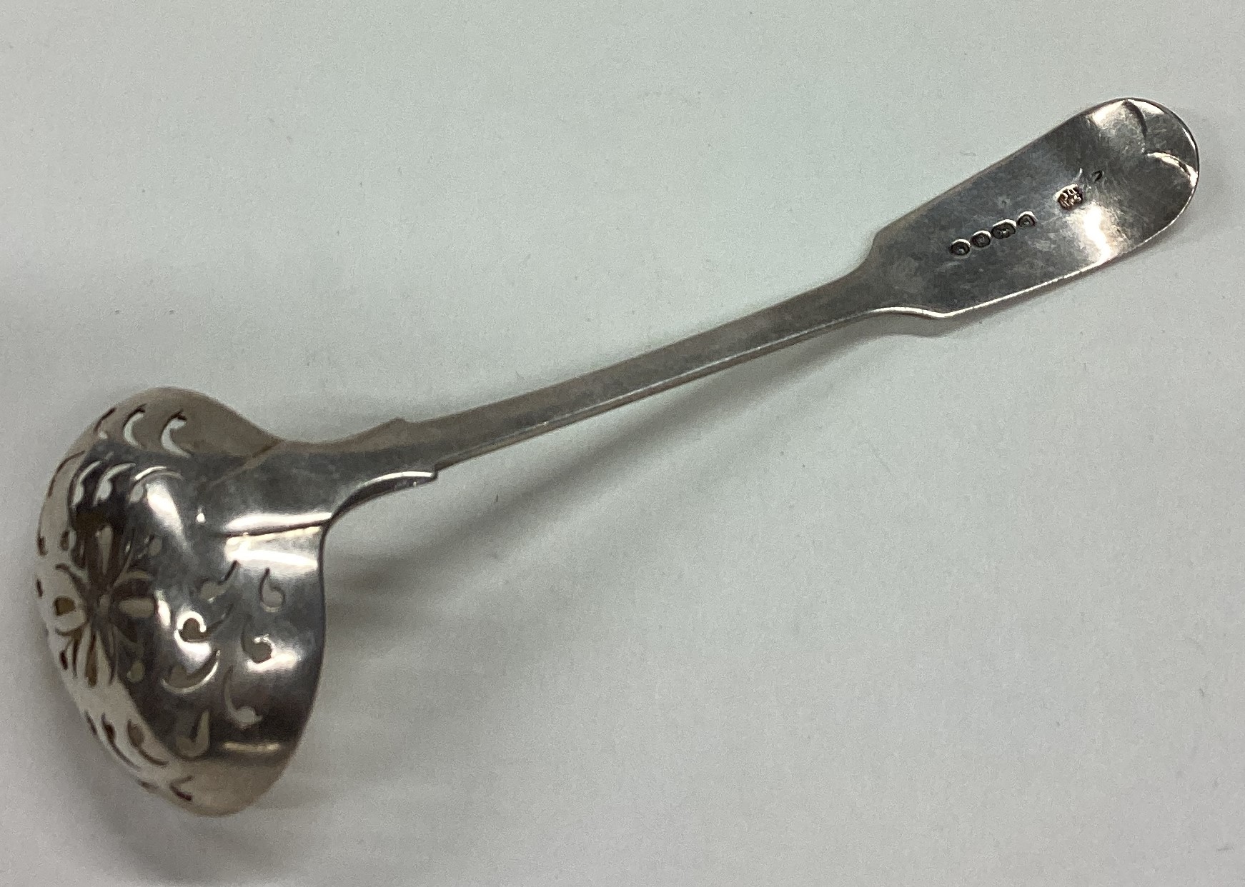 A Victorian silver sifter spoon with pierced decoration. - Image 2 of 3