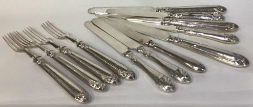 A large collection of silver mounted and other dessert eaters.