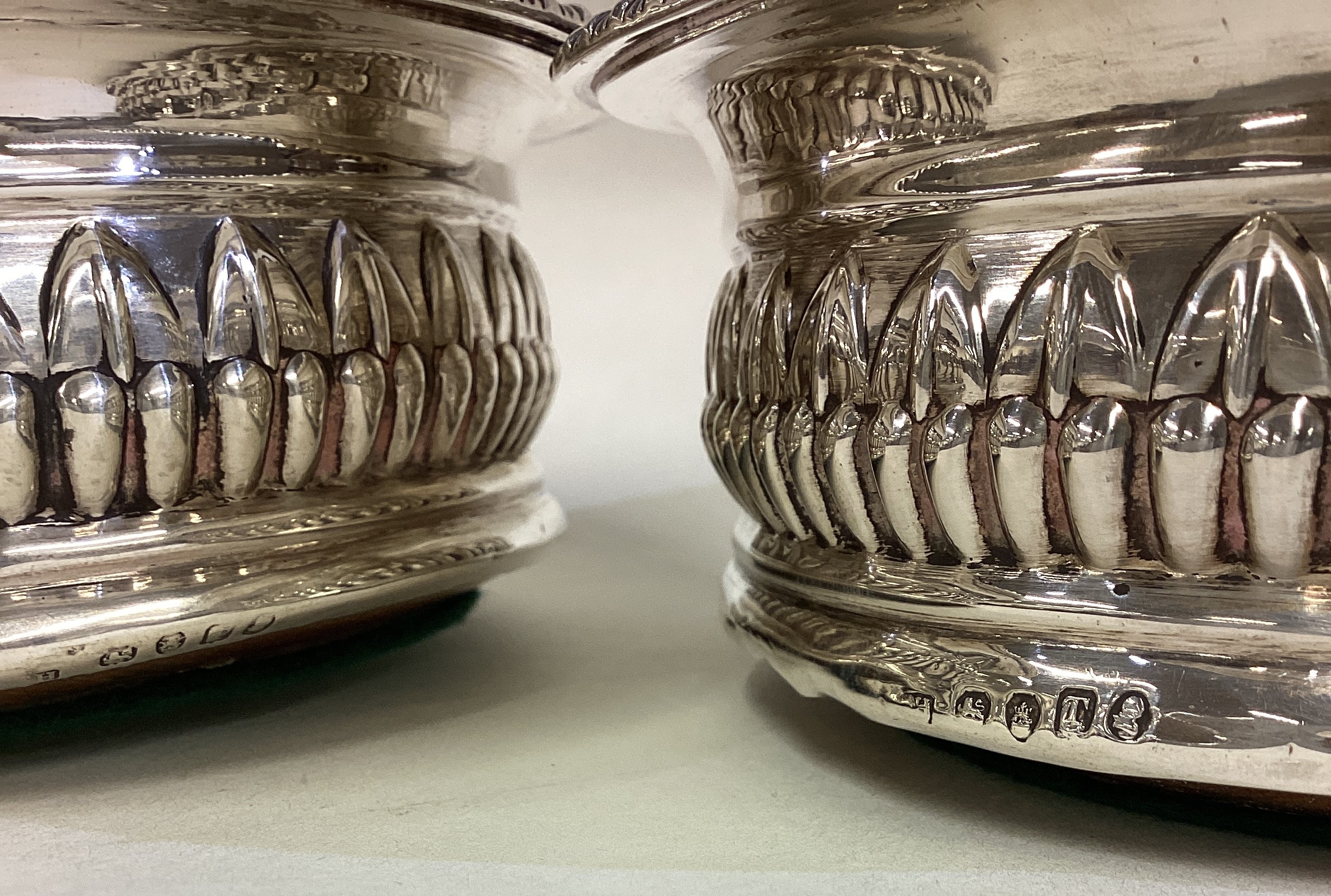 A large pair of George III silver coasters. - Image 3 of 3