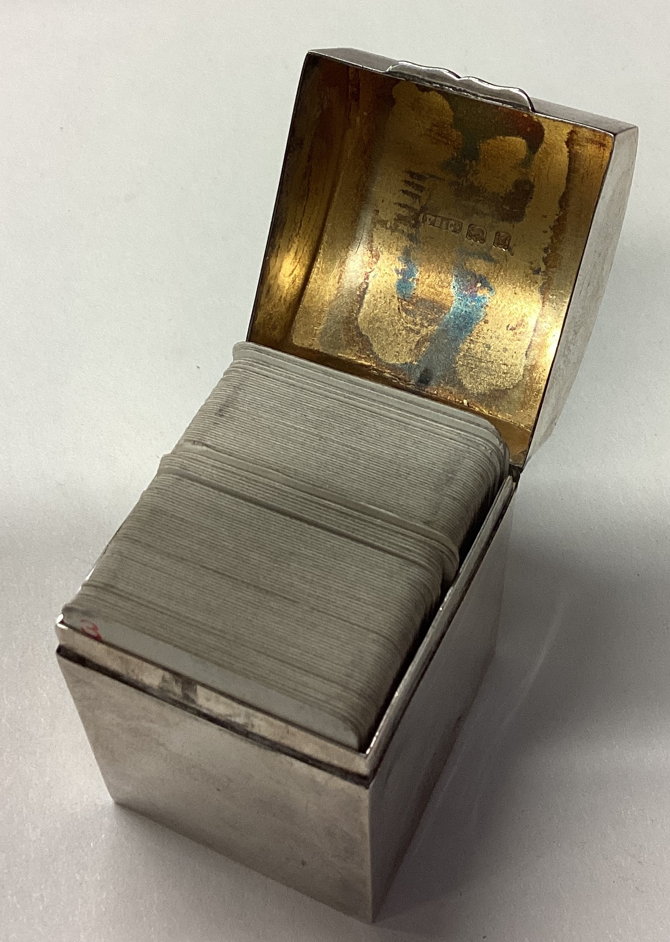 A large silver card box with hinged lid. - Image 4 of 5