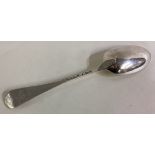 An 18th Century silver bottom marked tablespoon.