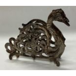 A rare German silver letter rack in the form of a swan.