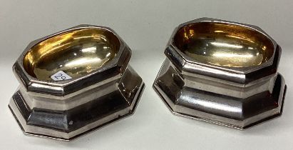 A fine pair of George II silver trencher salts.