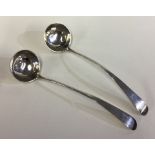 A pair of Scottish silver OE pattern toddy ladles.