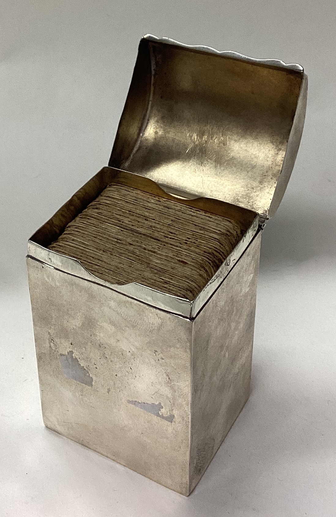 A large silver card box with hinged lid. - Image 2 of 5