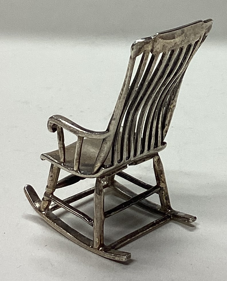 A novelty silver model of a rocking chair. - Image 2 of 3