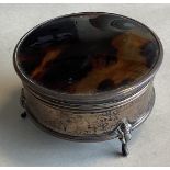 A small silver hinged top jewellery box.