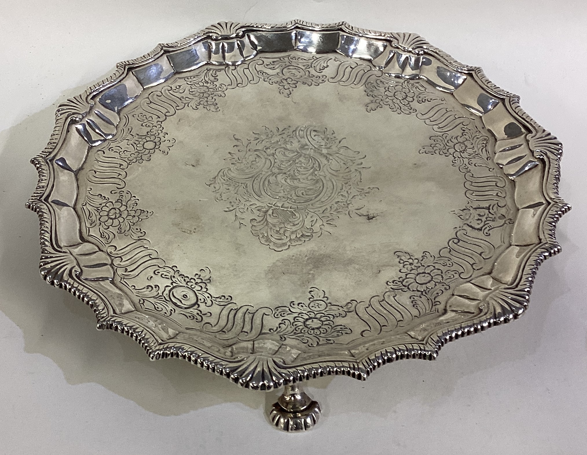 An 18th Century George III silver salver.