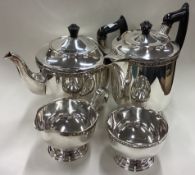 A four-piece silver plated tea service.