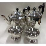 A four-piece silver plated tea service.