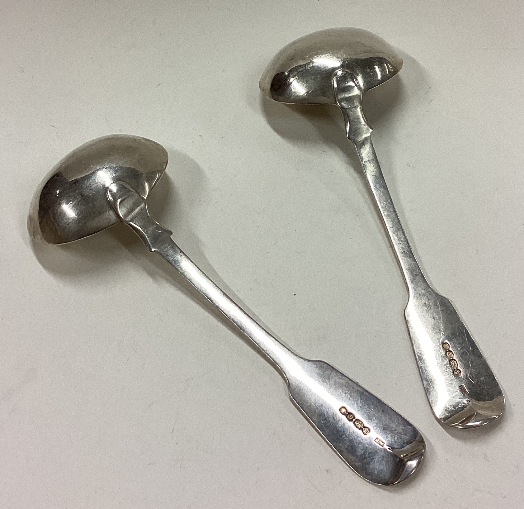 A pair of Victorian silver sauce ladles. - Image 2 of 3