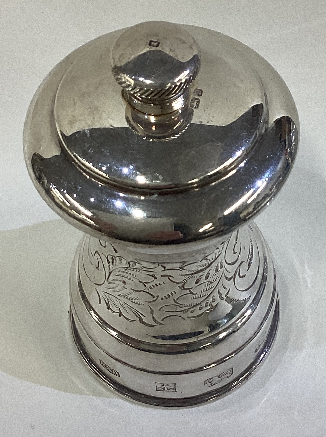 A heavy cast silver pepper. Birmingham 1954. - Image 2 of 2