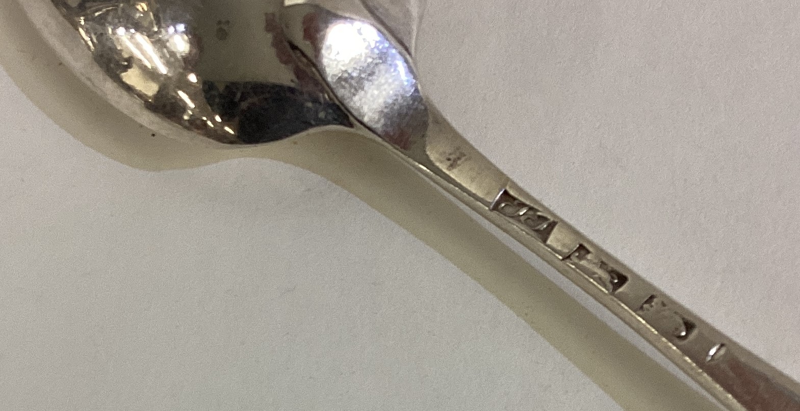 An 18th Century silver bottom marked tablespoon. - Image 2 of 2