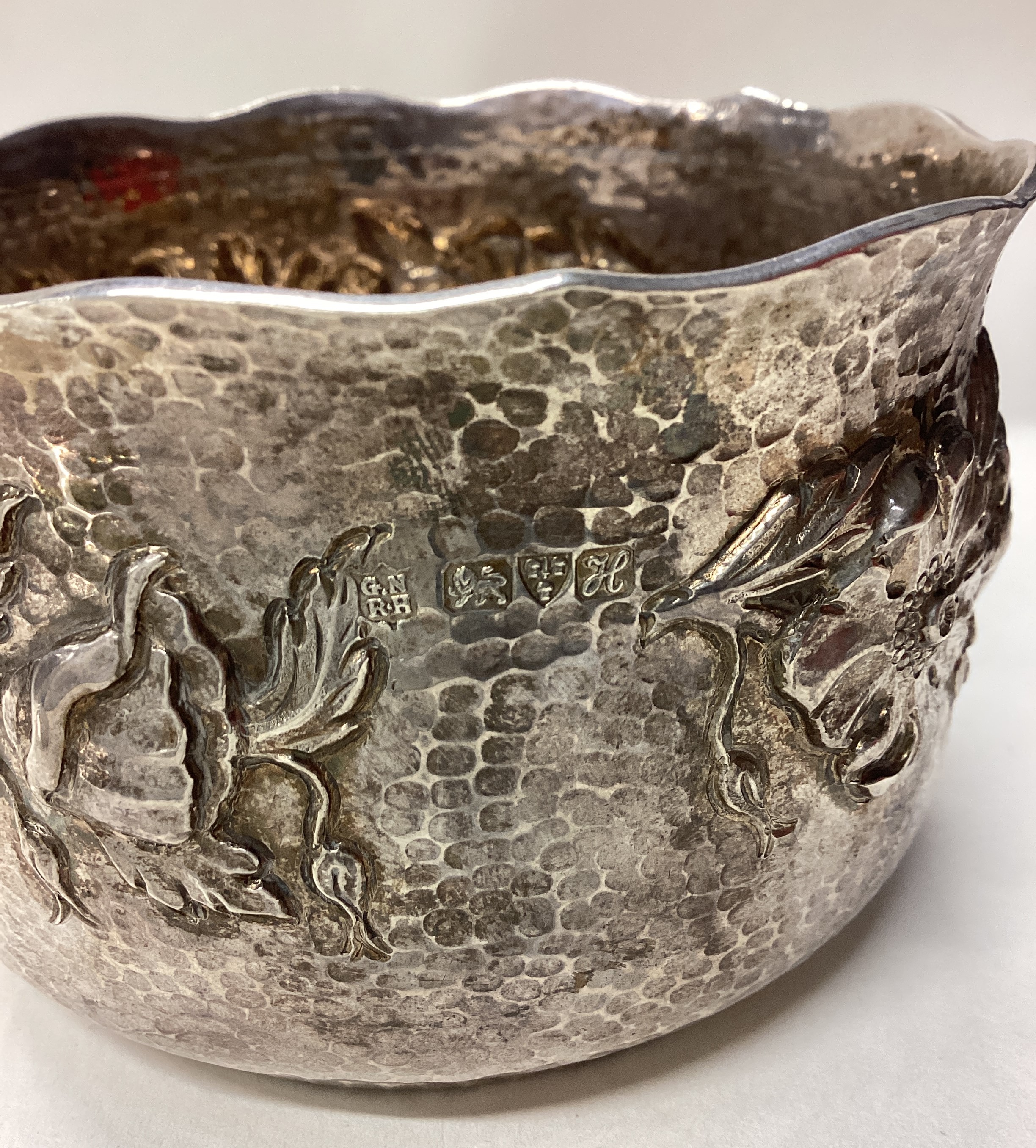 CHESTER: A fine Art Nouveau silver rose bowl with chased decoration. - Image 3 of 3