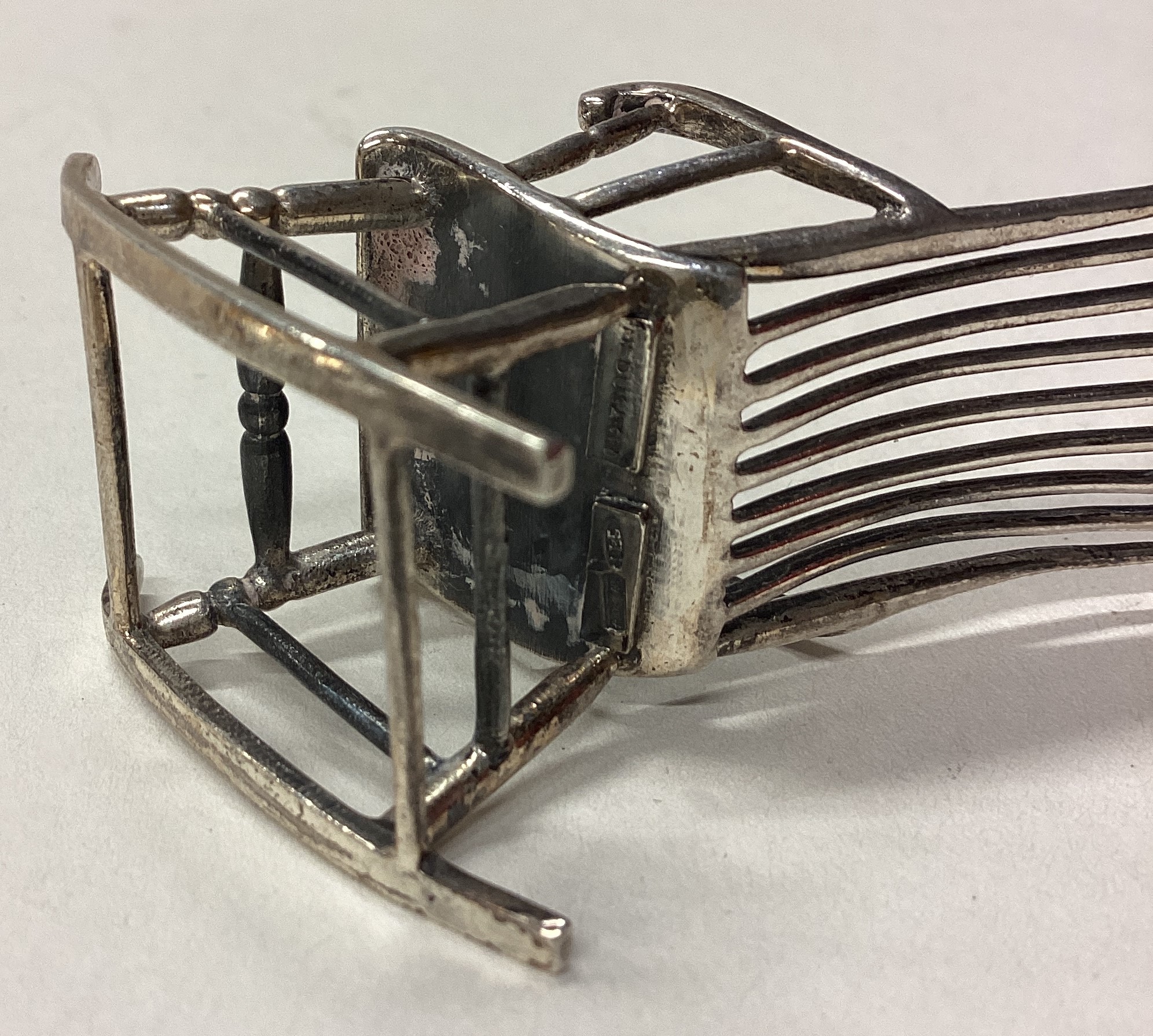 A novelty silver model of a rocking chair. - Image 3 of 3