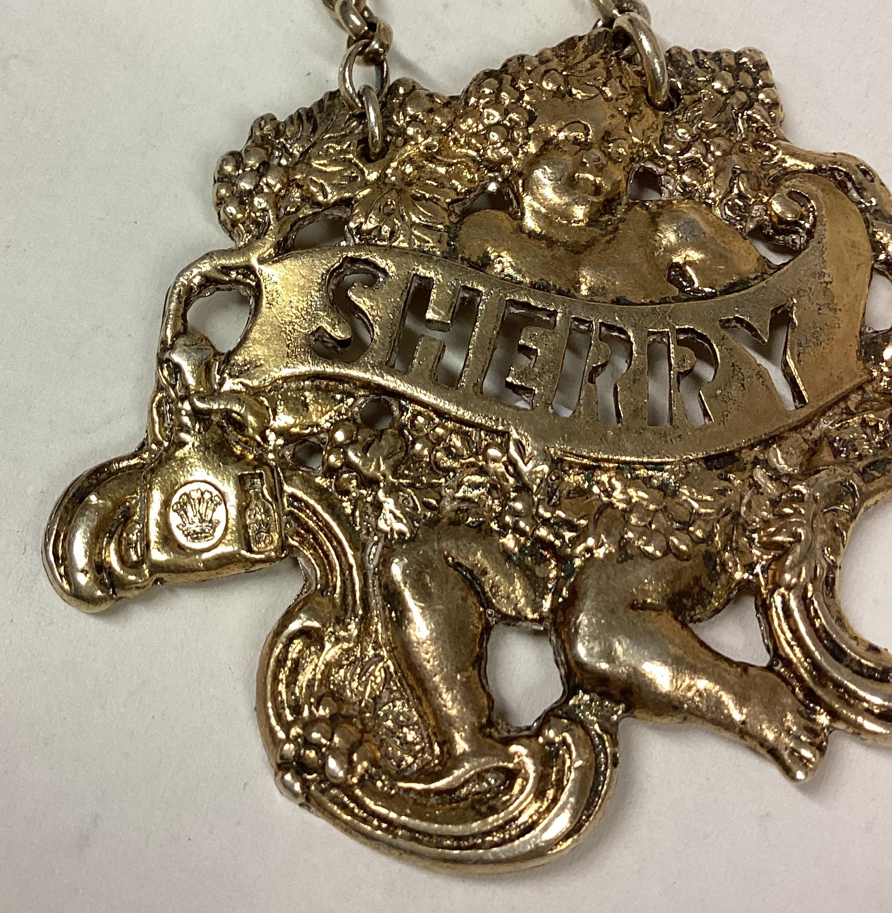 A silver gilt wine label for 'Sherry' in the Paul Storr style. - Image 2 of 2