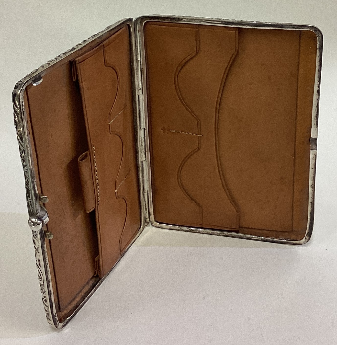 A chased Victorian silver card case. - Image 3 of 3