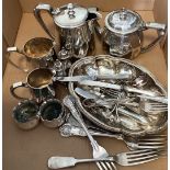 A collection of silver plated ware.