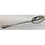 A large 18th Century Provincial silver bottom marked basting spoon.