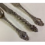 A fine Victorian silver three-piece christening set.