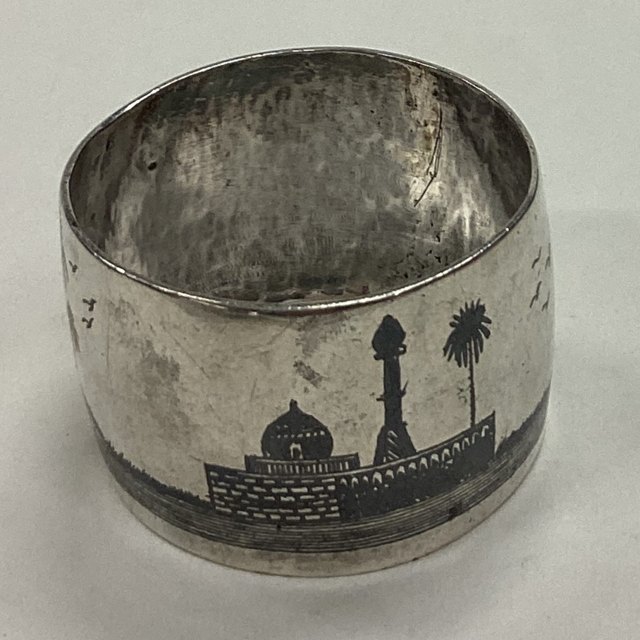 A Persian silver and Niello napkin ring. - Image 3 of 3