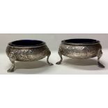 A pair of 18th Century silver salt cellars with BGL.