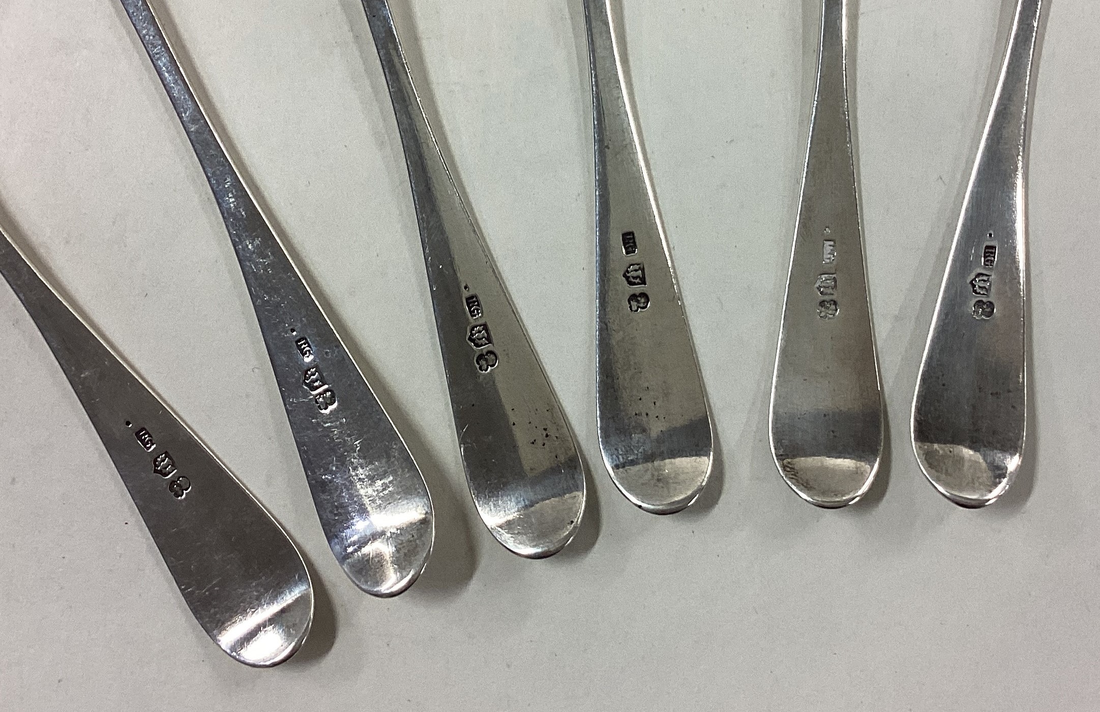 EDINBURGH: A set of six Scottish silver spoons. - Image 3 of 3