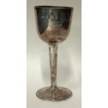 A contemporary silver goblet.