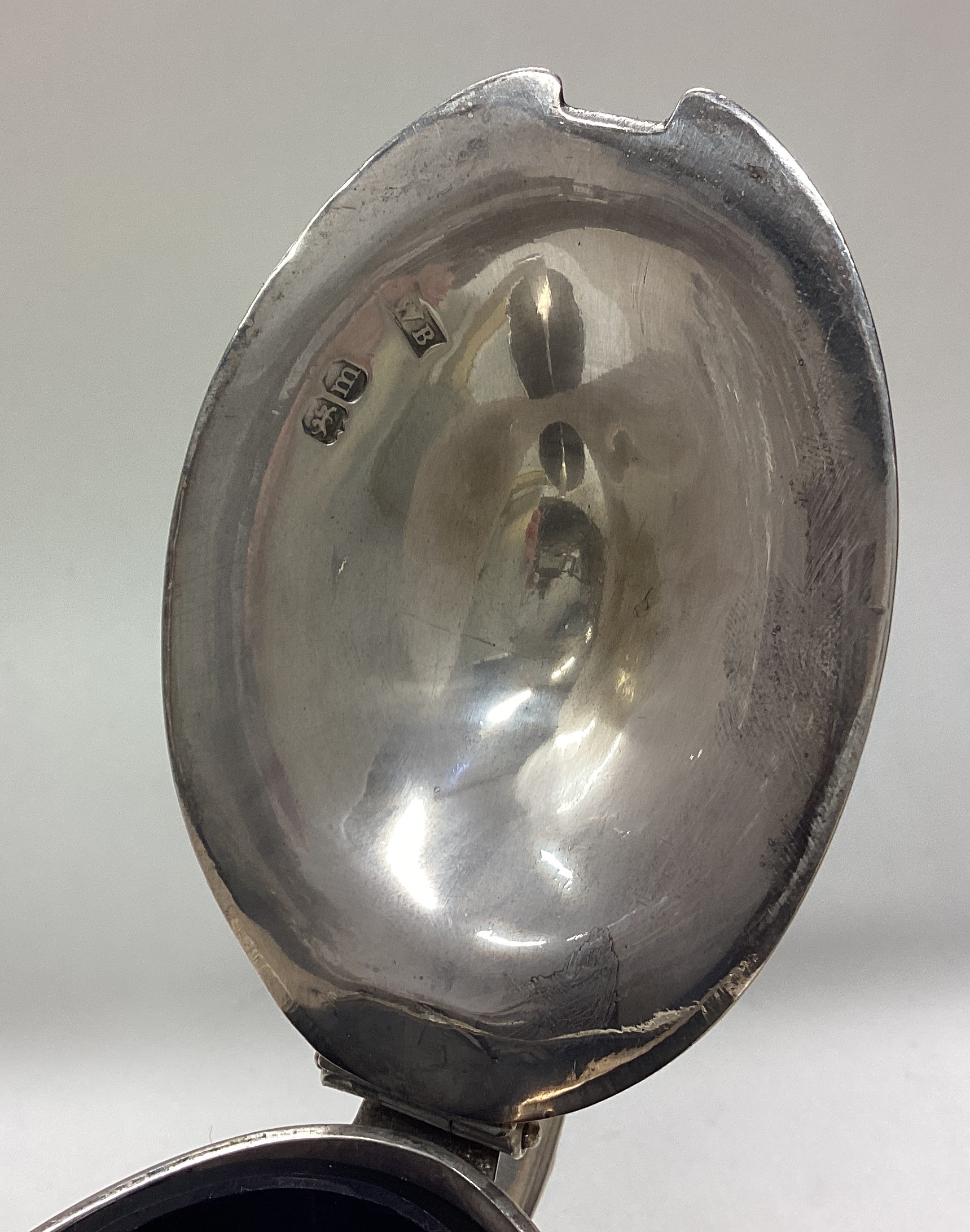 A George III silver mustard pot with BGL and spoon. - Image 2 of 3