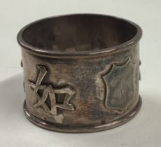 A heavy Chinese silver napkin ring.