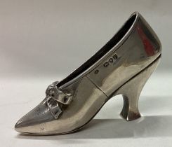 A Victorian silver model of a shoe. London 1890.