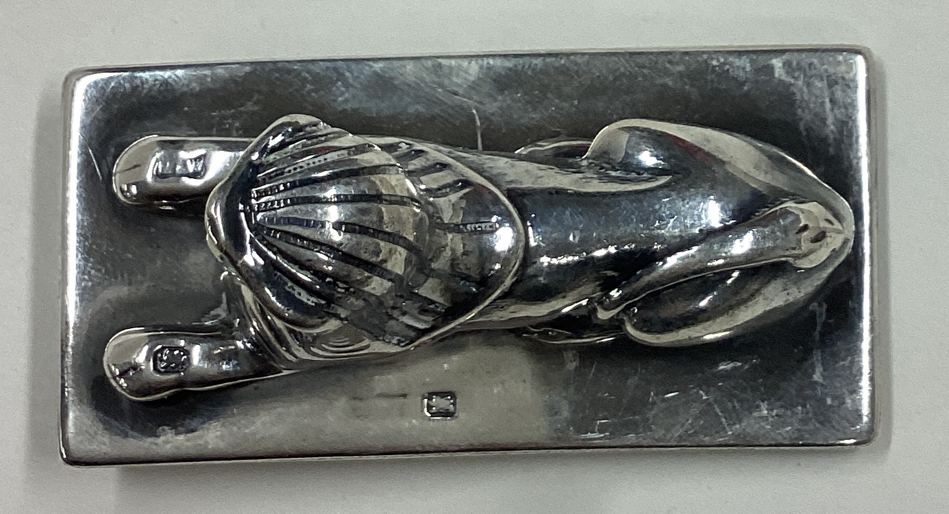 A silver figure of a Sphinx. By Mappin & Webb. - Bild 3 aus 3