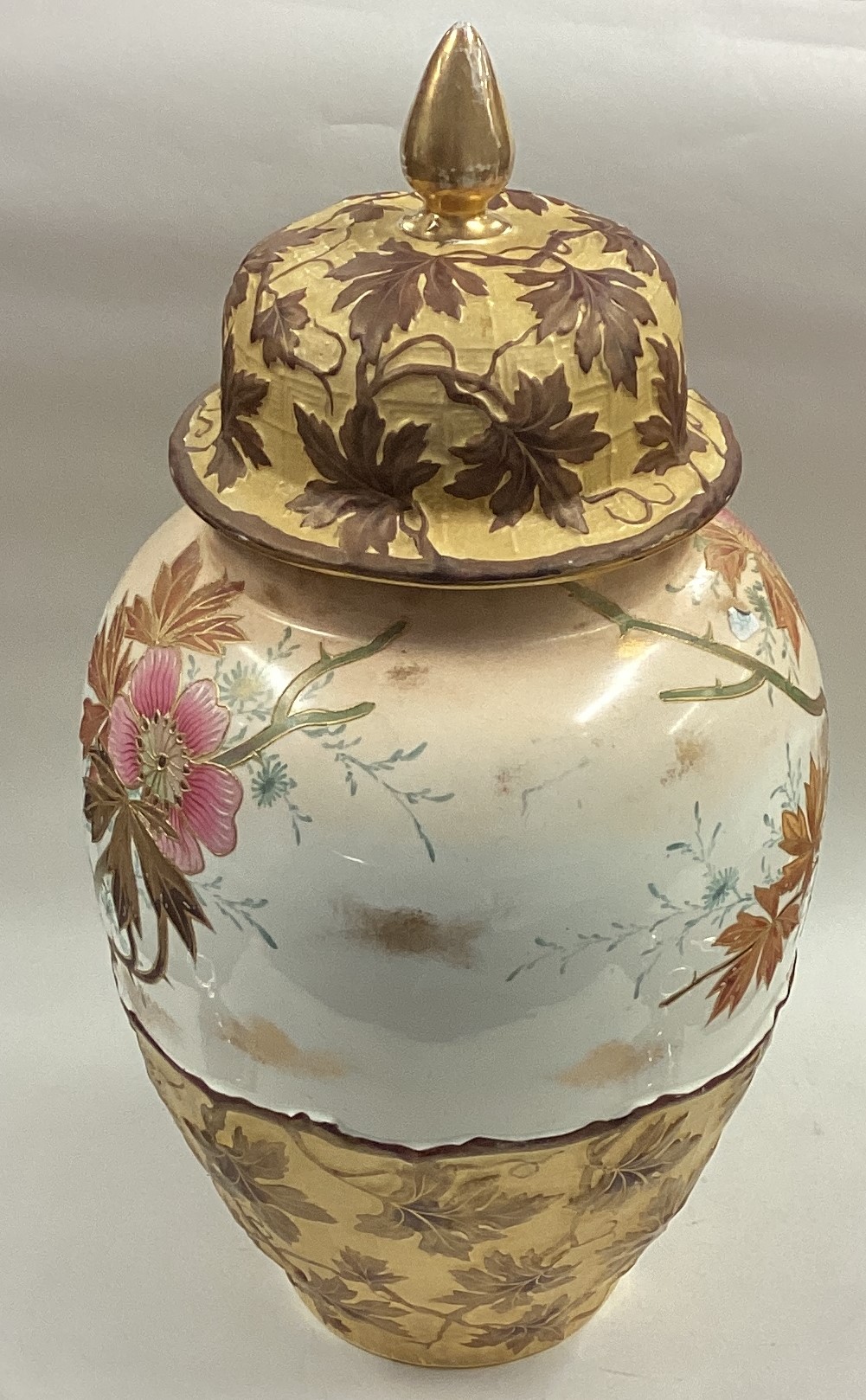 A large Victorian vase and cover. - Image 2 of 3