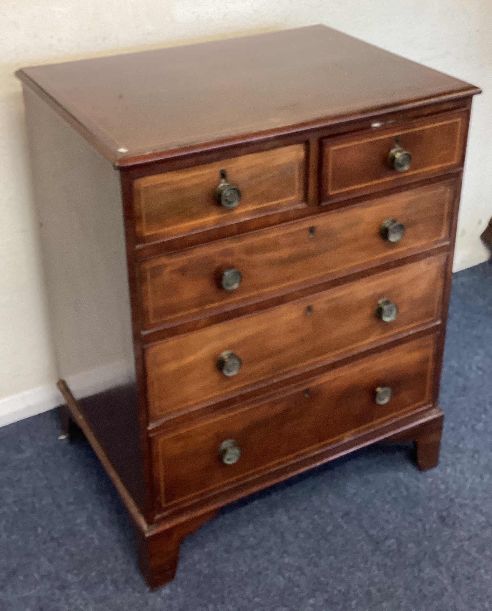 A mahogany chest of five drawers. - Image 3 of 3