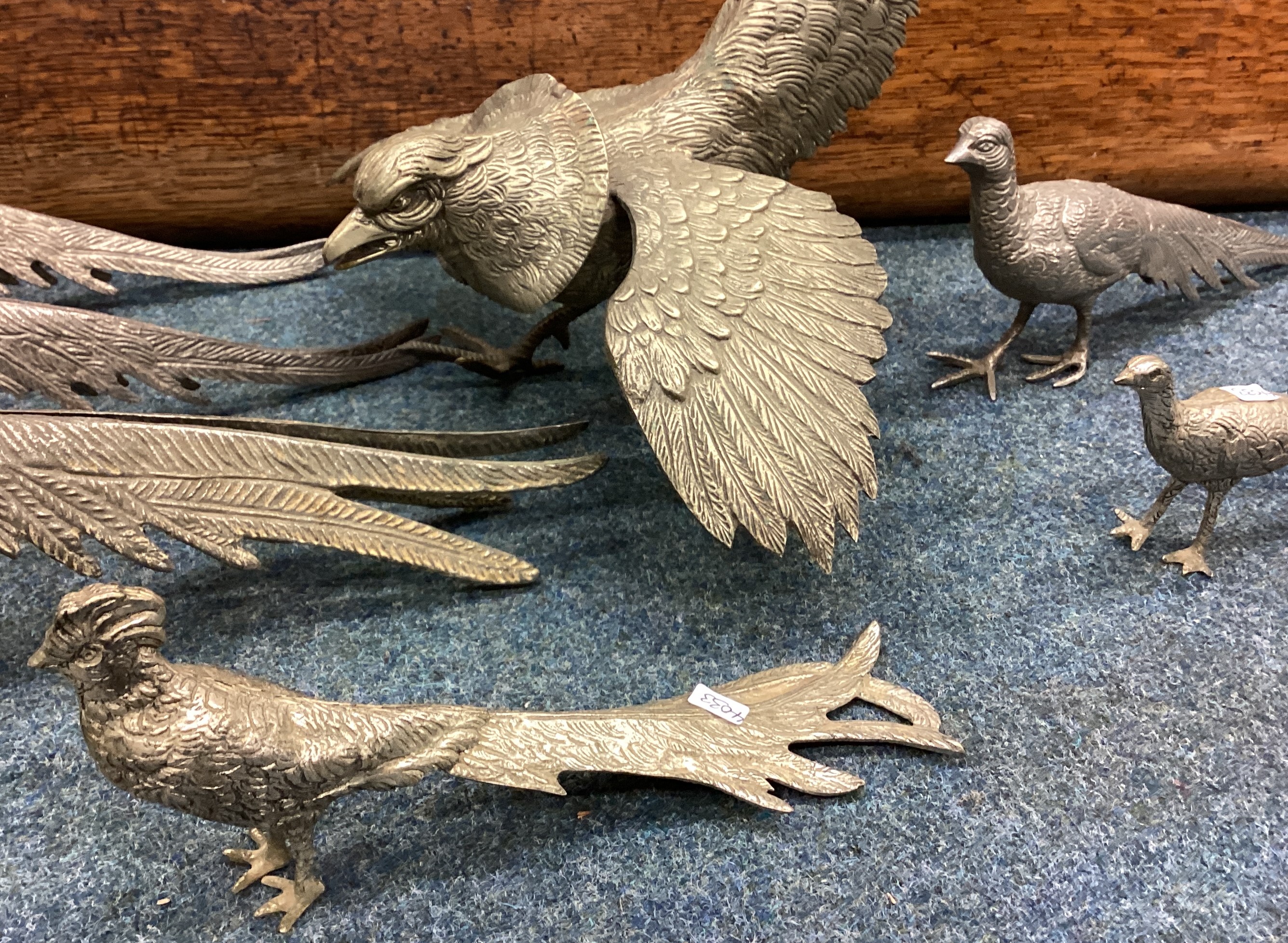 A collection of seven metal birds. - Image 2 of 2