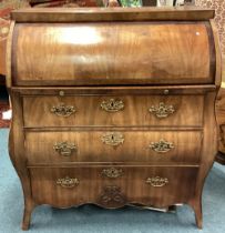 A Victorian mahogany cylinder top bureau.