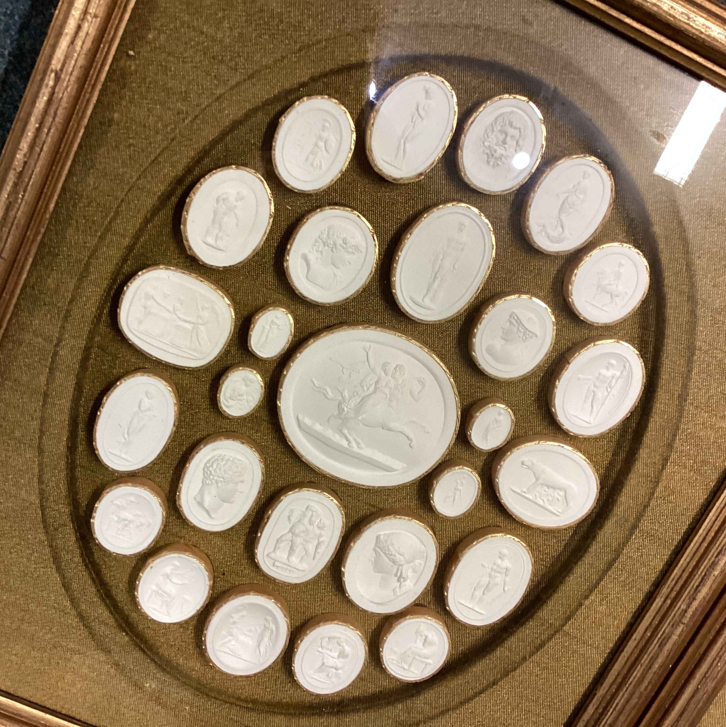 A pair of framed plaster ingots. - Image 2 of 2