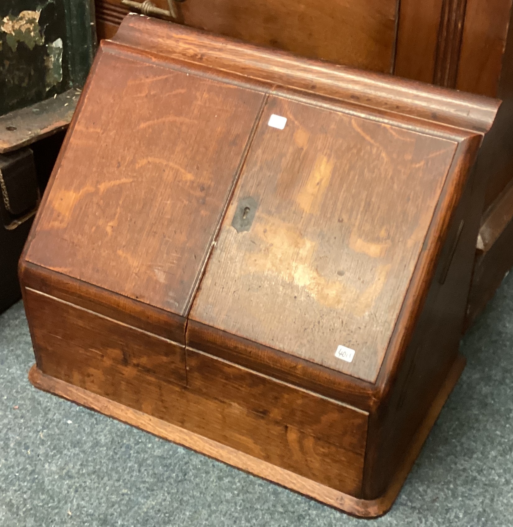 An old oak stationery box.