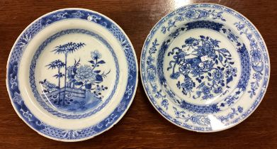 A pair of Nanking bowls with floral decoration.