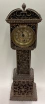 A good quality Antique miniature grandfather clock with gilt dial.