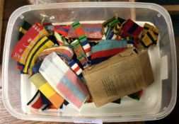 A box containing Military ribbons etc.