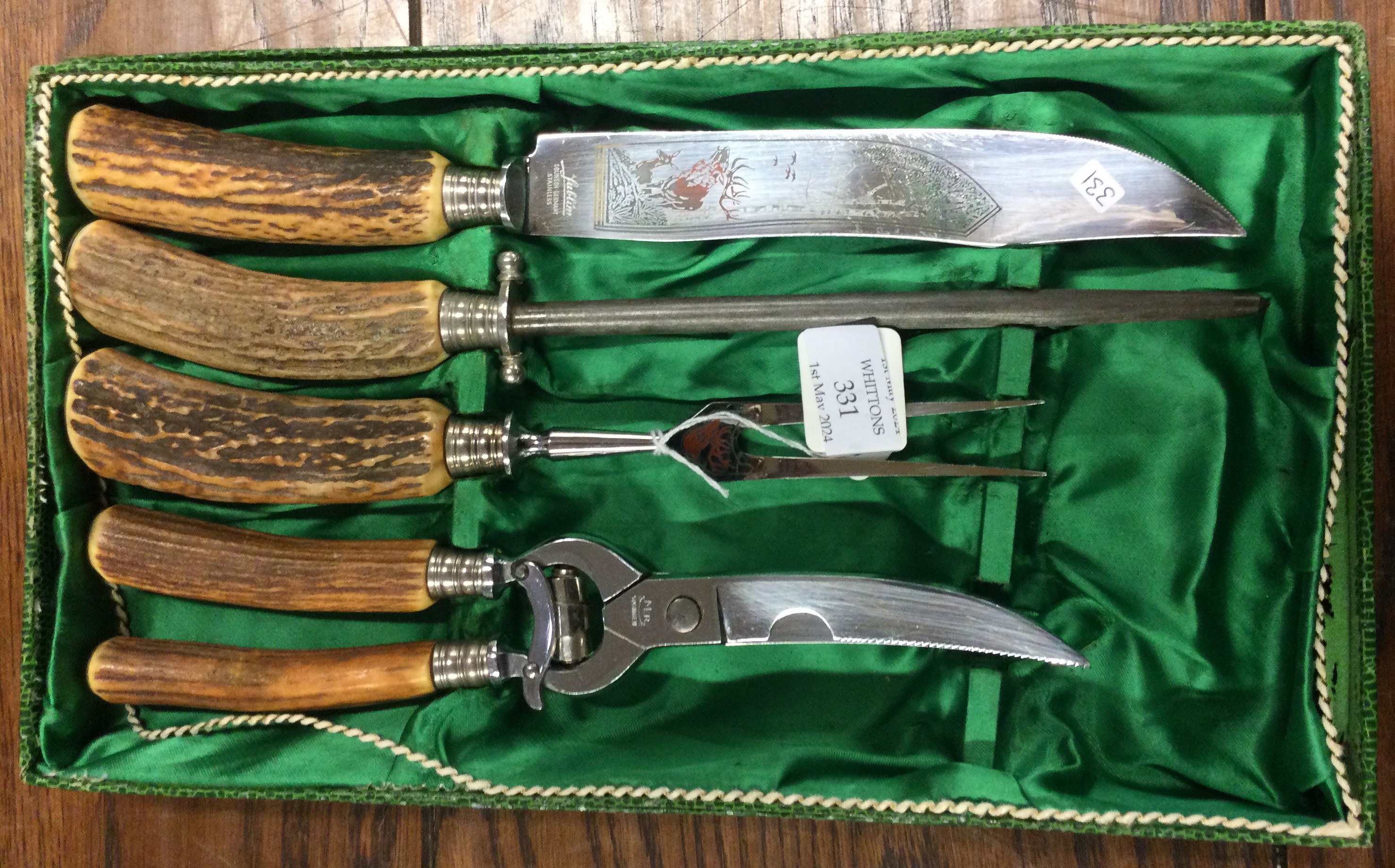 A German steel mounted carving set.