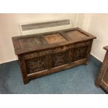 A Georgian oak three panel coffer.