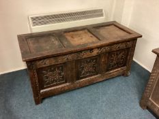 A Georgian oak three panel coffer.