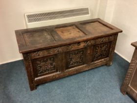 A Georgian oak three panel coffer.