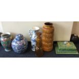 A collection of studio pottery and other vases.