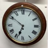 A good oak circular kitchen wall clock.