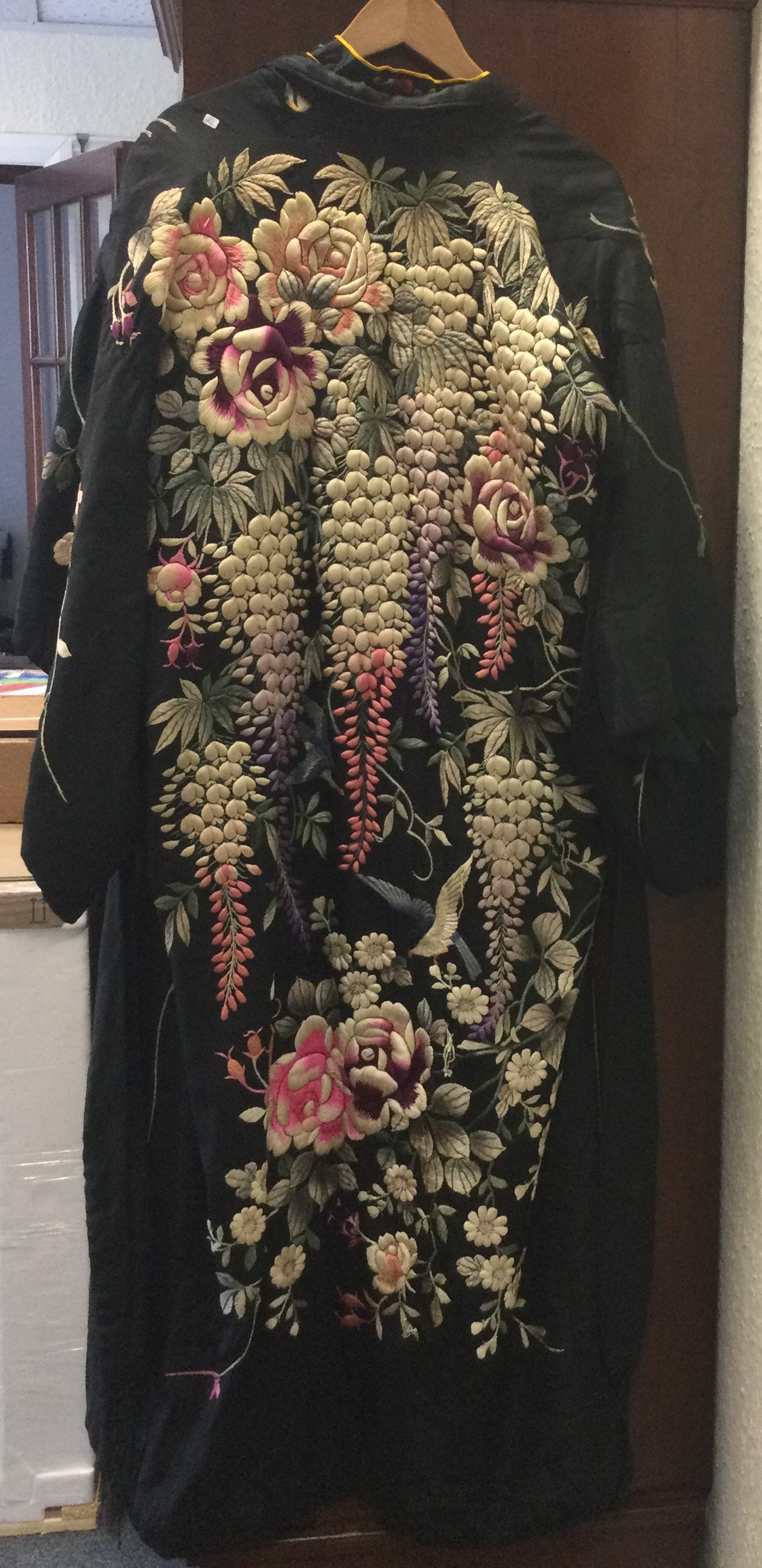 An old silk dressing gown together with another example. - Image 2 of 5