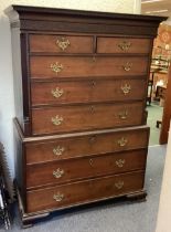 A Georgian mahogany chest on chest.