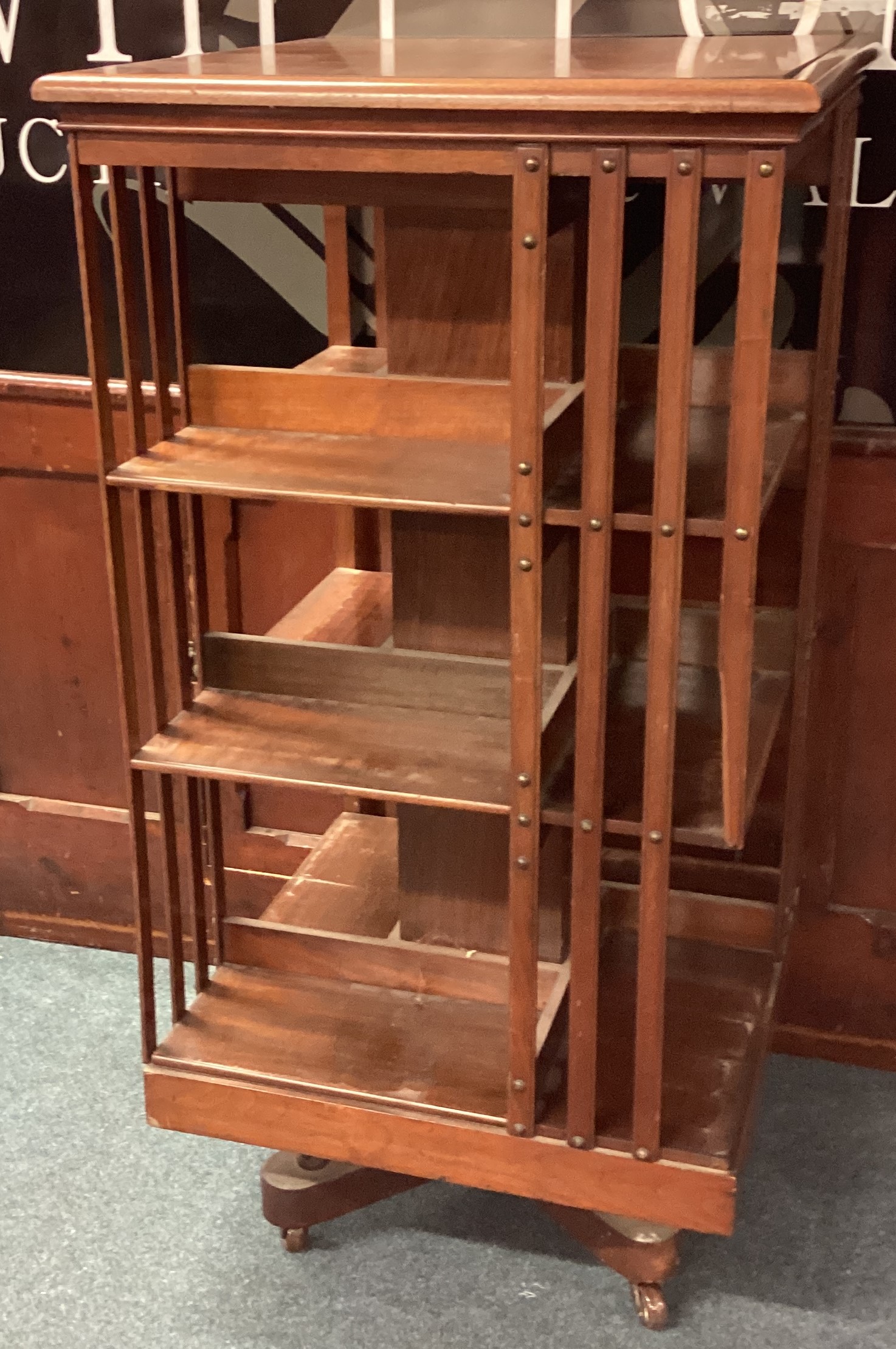 A large revolving bookcase. - Image 2 of 2